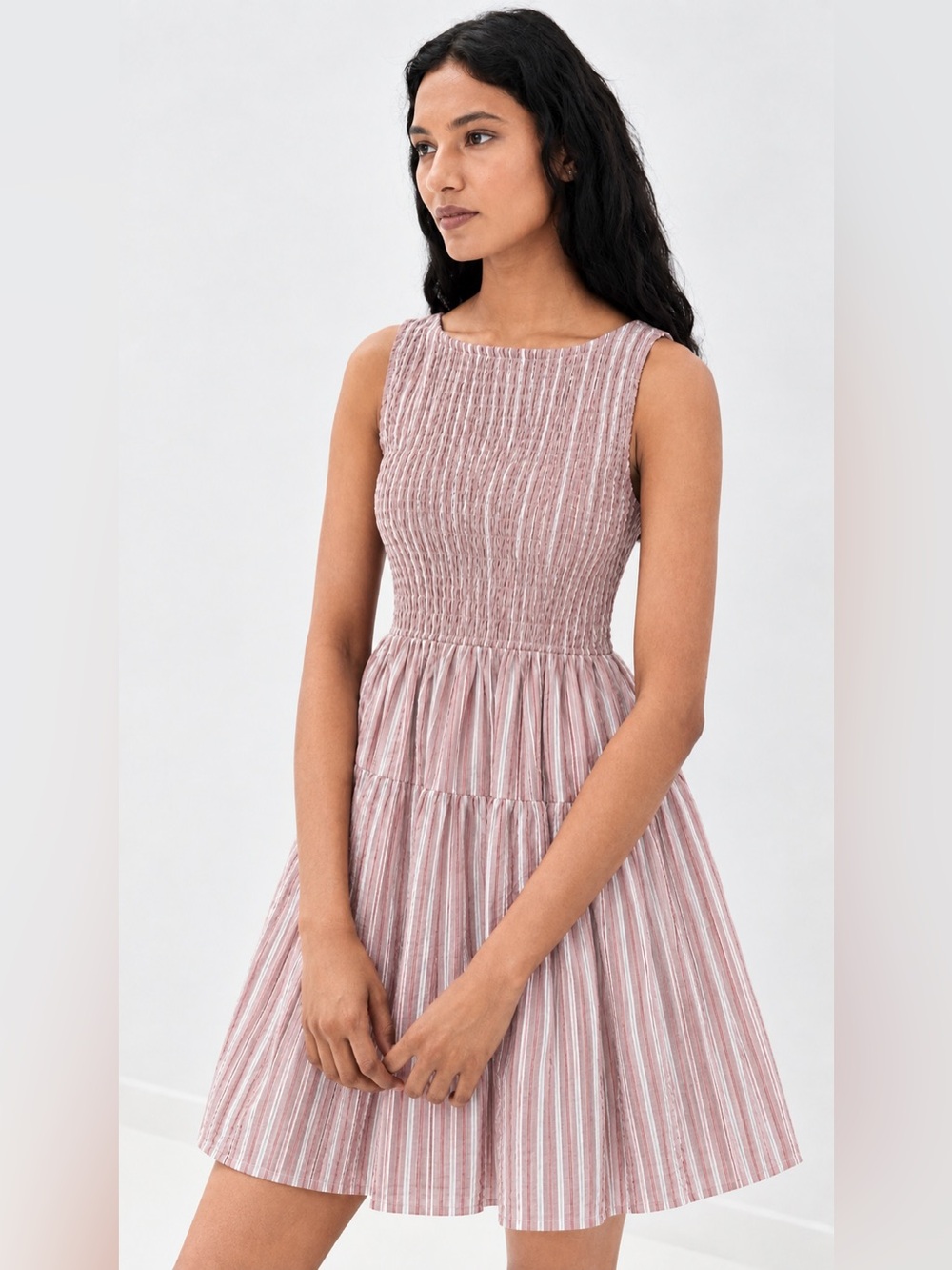 RACHEL ZOE Dusty Rose Pink Stripe Mini Cosima Nap Dress (HHH Hill House Home)